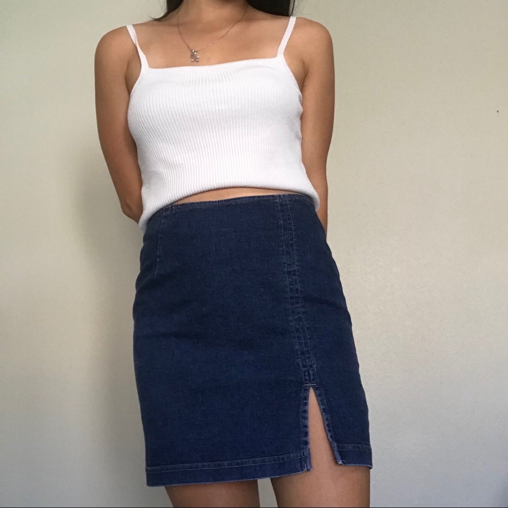 Vintage guess denim slit skirt